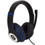 Audio Council PWN Gaming Headset with Stereo Over Ear Gamer Headphones, Adjustable Microphone, Inline Volume Control Mic PS4 PC WiiU Xbox Smartphones PC Tablets (Black/Blue)