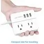 JSVER Compact Travel Power Strip with 3 USB Smart Charging Station and 2 Power Outlet, White JSVER Compact Travel Power Strip with 3 USB Smart Charging Station and 2 Power Outlet, White