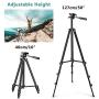 LINKCOOL Phone Tripod 50" Adjustable Travel Video Tripod Stand with Phone Mount Holder Compatible with Cell Phone Tripod, Action Camera Tripod, DSLR Tripod with Wireless Remote Shutter (Black)