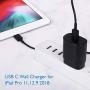 USB C Wall Charger,PD 25W Fast Charger and 5ft USB C Fast Charging Cable for Samsung Galaxy Note10/Note20/S20/S20+/S20 Ultra,2020/2018 iPad Pro 11/12.9,Google Pixel 4 3 2 3A/ Pixel 2 XL 3XL 4XL