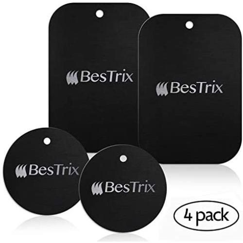 Metal Plate for Magnetic Mount with 3M Adhesive (Set of 4) Extra Thin by Bestrix