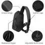 TAJEZZO Sling Backpack Waterproof Crossbody Shoulder Bag Causal Daypack Chest Bag