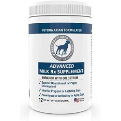 Brand New! Advanced Milk Rx Supplement | VETERINARIAN-GRADE Dog Milk Powder Enriched w/ Colostrum | Used as Nutritious Puppy Milk Formula AND Nourishment for Pregnant, Lactating and Aging Dogs | 12 oz