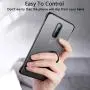 Compatible with Oneplus 7 pro Case,ASONRL Clear Frameless Matte Hard PC Slim Shock Absorption TPU Bumper with Non-Slip Surface Rope Pull Ring Case (Red)