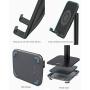 Nulaxy Phone Stand, Upgraded Height Angle Adjustable Cell Phone Stand, Cradle, Dock, Desk Phone Holder Compatible with iPhone Xs Xr 8 X 7 6 6s Plus SE 5 5s 5c, All Smartphones - Black