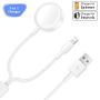 Update Version Smart iWatch Charger Wireless USB 5.0 ft/1.5 m Charging Cable for Apple Watch Series 5/4/3/2/1 iOS 6.0 & iPhone 11 Pro/XR/XS/XSMax/X/8 Plus/iPad4