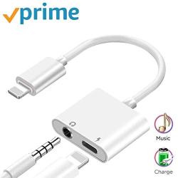 for iPhone Headphone Adapter Dongle Charger Jack AUX Audio 3.5 mm with iPhone 7/7Plus/8/8Plus/X/XS/XR/10/XS 11 MAX Accessory Compatible All iOS Systems