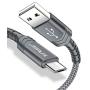 Micro USB Cable Android, JSAUX(2-Pack 6FT) Micro USB to USB A High Speed Sync Charger Nylon Braided Cord Compatible with Samsung Galaxy S6 S7 Edge J7 Note 5,LG,Kindle,PS4 and More (Grey)