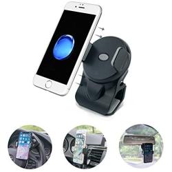 Cell Phone Holder for Car, 3-in-1 Car Phone Holder, Air Vent Holder Steering Wheel Holder Rearview Mirror Mounting in Vehicle for Universal Smartphones & GPS-Black