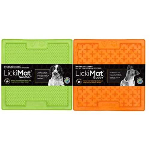 Lickimat Classic Dog Slow Feeders for Boredom & Anxiety Reduction; Perfect for Food, Treats, Yogurt, Peanut Butter. Fun Alternative to a Slow Feed Dog Bowl!