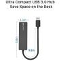 BYEASY USB Hub, 4 Port USB 3.0 Hub, Ultra Slim Portable Data Hub Applicable for iMac Pro, MacBook Air, Mac Mini/Pro, Surface Pro, Notebook PC, Laptop, USB Flash Drives, and Mobile HDD (Leather Black)