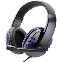Poulep Gaming Headset Headphone for PS4, Playstation 4, NS Switch, Playstation Vita, Mac, Laptop, Tablet, Computer, Mobile Phones with Microphone (3.5mm Plug，Blue)