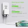Nekmit Dual Port Ultra Thin Flat USB Wall Charger with Smart IC, White