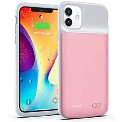 OMEETIE Battery Case for iPhone 11, 5000mAh Portable Protective Charger Case Rechargeable Extended Battery Pack Charging Case Compatible with iPhone 11 (6.1 inch) (Rose Gold)