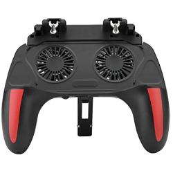 Mobile Game Controller Ergonomic PUBG Handle Dual Cooling Fans Mobile Phone Game Controller Gamepad Fast Heat Dissipation No Noise Suitable for 4.7-6.5inch Phones(5000mah)