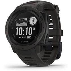 Garmin 010-02064-00 Instinct, Rugged Outdoor Watch with GPS, Features GLONASS and Galileo, Heart Rate Monitoring and 3-axis Compass, 1.27", Graphite (Renewed)