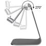 POKANIC Cell Phone Stand Dock Holder Cradle Mount Organizer Charger StationTable, Desktop Bed Office School Kitchen Travel Foldable Portable Adjustable, Multi-Angle Aluminum Non-Slip, Kids (Black)