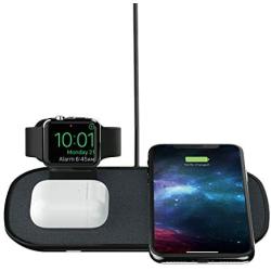 mophie 3 in 1 Wireless Charge Pad - Qi Wireless Charging Pad for Apple iPhone, Airpods, and Apple Watch - Black