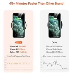 TORRAS Fast Wireless Charger, [Upgraded] Wireless Charger with 18W QC 3.0 Fast Charger,USB-C Qi Wireless Phone Charging Pad for iPhone SE/11/11 Pro/X/XS Max/XR/8 AirPods Pro,Samsung S20/S10/S10e/S9
