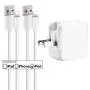 iPhone Charger iPad Charger,Baoota 2.4A 12W USB Wall Charger Foldable Portable Travel Plug and 2 Pack 8 Pin Charging Cable Compatible with iPhone,iPad