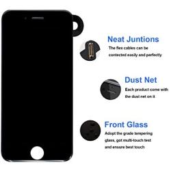 Screen Replacement for iPhone 7 Black, Fully Pre-Assembled LCD Display and Touch Screen Digitizer Replacement with Proximity Sensor, Earspeaker and Front Camera, Repair Tools and Screen Protector