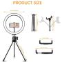 Ring Light with Tripod Stand and Phone Holder 10" Selfie Desk Makeup Light with Wireless Remote Controller for YouTube, Makeup, Live Streaming, Video Shooting（3 Modes & 10 Brightness Level）