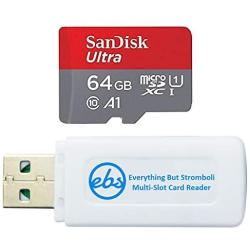 SanDisk Memory Card 64GB Ultra MicroSD Works with LG Stylo 3, LG Zone 4, LG Stylo 5, LG Stylo 4, LG Stylo 2 Cell Phone (SDSQUAR-064G-GN6MN) Bundle with (1) Everything But Stromboli Micro Card Reader