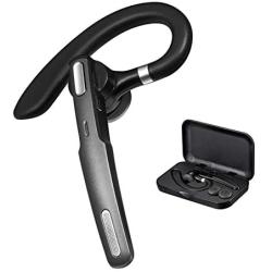 Bluetooth Headset, Wireless Bluetooth Earpiece V4.1Hands-Free Earphones with Noise Cancellation Mic for Driving/Business/Office, Compatible with iPhone and Android(Gray)