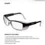Mysandy Safety Glasses for Work Reduce Eye Strain,Anti-Fog Safety Goggles with Adjustable Arms&Lanyard/Eye Protection Indoor& Outdoor Anti Scratch Lens/ANSI Z87.1 Small Size (Grey)
