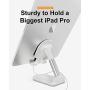 Cell Phone Stand, UXD Adjustable Phone Stand for Desk, Foldable Tablet Stand Holder Compatible with iPhone 11 Pro Max X XR XS SE Samsung Galaxy S20+ S20 S10+ S10 iPad Pro/Air/Mini (White)