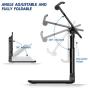 Kocuos Cell Phone Stand, Angle Height Adjustable Foldable Phone Holder Dock Cradle for Desk Compatible with iPhone 11 Pro Se Xs Xs Max Xr X 8 7 6 6s Plus, iPad Mini, All Smartphones (Black)