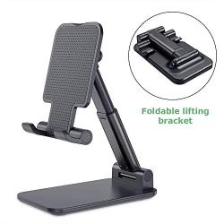 Esonstyle Cell Phone Stand Tablet Stand Foldable Portable Desktop Stand Adjustable Height and Angle Phone Holder for Desk Sturdy Aluminum Metal Stand Compatible with iPhone 11 Pro XS Max XR X Samsung