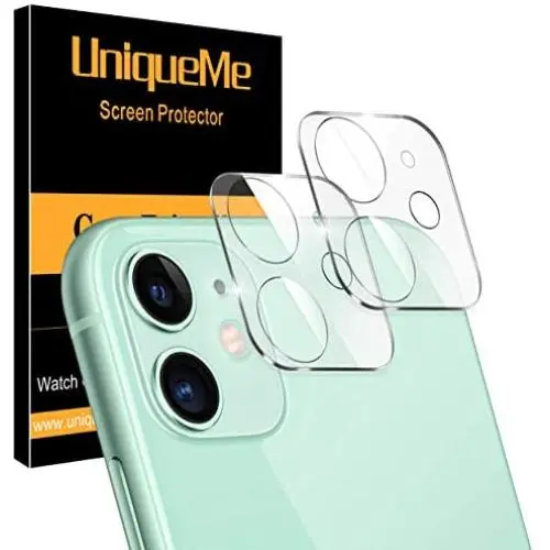 [ 2 Pack ] UniqueMe Camera Lens Protector for iPhone 11 Tempered Glass [High Definition] Scratch Resistant 6.1&quot