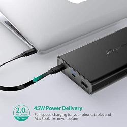 Portable Charger RAVPower 20100mAh USB C 45W Power Bank PD 3.0 iSmart Power Delivery (Type C 30W Input 45W Output) External Battery Pack for iPhone, Ipad Pro, MacBook, Switch, Galaxy Note 10 and More