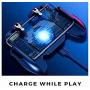 Mobile Game Triggers-Mobile Game Controller with 4000mah Power Bank&Blue Light Cooling Fan for Fortnite PUBG - L1R1 Mobile Game Joystick Gamepad Grip for 4-6.5" Android and iOS