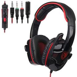 SADES Gaming Headset Stereo Headphone with Microphone for Laptop PC Mac PS4 Phones Xbox Ones/X Controller Nintendo Switch Games-SA708GT (Red Black)