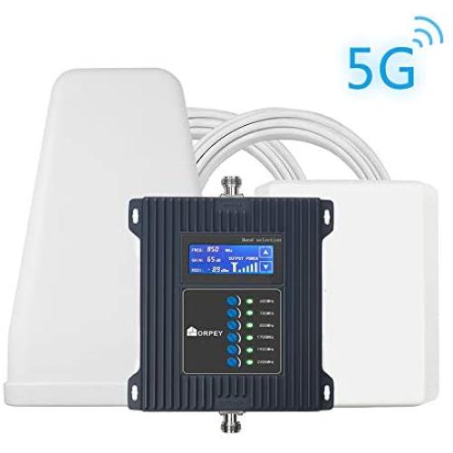 5G Cell Phone Signal Booster for Home and Office - Improves 5G and 4G LTE Signal for Verizon, AT&T, T-Mobile, Sprint -Supports All US Carriers - Cover Up to 5,500 sq ft