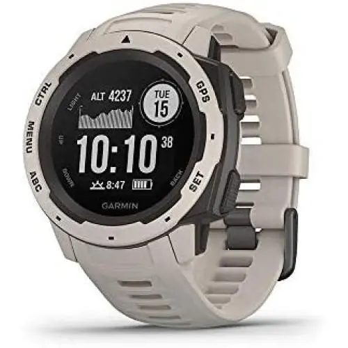 Garmin 010-02064-01 Instinct, Rugged Outdoor Watch with GPS, Features GLONASS and Galileo, Heart Rate Monitoring and 3-axis Compass, Tundra, 1.27 inches (Renewed) Garmin 010-02064-01 Instinct, Rugged Outdoor Watch with GPS, Features GLONASS and Galileo, Heart Rate Monitoring and 3-axis Compass, Tundra, 1.27 inches (Renewed)
