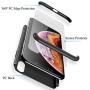 HikerClub Huawei P30 Lite Case with Screen Protector 3 in 1 Hard Plastic Ultra Thin Slim Fit 360 Degree Full Body Protective Shockproof Anti-Scratch Case for Huawei P30 Lite (Black)