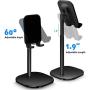 Almiao Cell Phone Stand,elescopic Adjustable Phone Holder Cradle for Desk, Stable Aluminum Metal Desktop Charging Dock Universal Tablet Stand Compatible with Mobile Phone/iPad/Kindle/Tablets (Black)