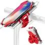 Bone Bike Phone Charger Mount, 2-in-1 Bicycle Phone Holder, Motorcycle Stem Charger Lock, Compatible for iPhone 11 Pro Max Xs Max XR X 8 7 Plus, Galaxy S10 S9 S8 Note 9, Bike Tie Pro Pack - Red