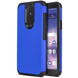 CasemartUSA Phone Case for [LG Journey LTE (L322DL)], [DuoTEK Series][Blue] Shockproof Defender Impact Resistant Cover for LG Journey LTE (Tracfone, Simple Mobile, Straight Talk, Total Wireless)