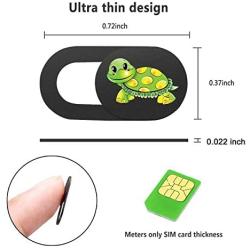 Laptop Web Camera Cover Ultra Thin (0.027in) Webcam Cover Slide Elephant Printed for Laptop,Desktop,PC,Macboook,iMac,Computer,Smartphone(3 Pack) (Turtle)