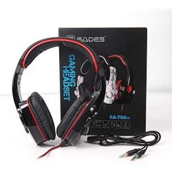 SADES SA708GT Stereo Gaming Headset for PS4, PC, New Xbox One Controller, Noise Cancelling Over Ear Headphones with Mic, Bass Surround, Soft Memory Earmuffs for Laptop Mac Nintendo Switch Games Mobile