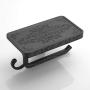 Delysia King Toilet Paper Holder Stand with Phone Shelf,Anti-Rust Aluminum Tissue Roll Dispenser Storage Wall Mounted (Black)