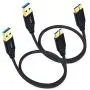 Besgoods 2-Pack 1.5 ft/50cm Short Braided Super Speed Micro USB 3.0 Cable - USB Type A Male to Micro B Cable for External Hard Drive, Samsung Galaxy S5, Galaxy Note 3, Black Besgoods 2-Pack 1.5 ft/50cm Short Braided Super Speed Micro USB 3.0 Cable - USB Type A Male to Micro B Cable for External Hard Drive, Samsung Galaxy S5, Galaxy Note 3, Black