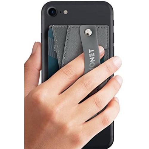 Monet Phone Grip with Expanding Stand and Slim Wallet (Steel Gray)