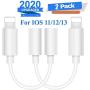 （2 Pack） Headphone Adapter for iPhone 11 Audio Jack Headphones dongle Splitter Compatible with iPhone 7/7Plus /8/8Plus /X/Xs/Xs Max/XR Adapter to 3.5mm Aux Connector Accessory Support All iOS System