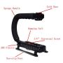 Walway C Shape Handle Grip Stabilizer Low Position Shooting System with Hot-Shoe Mount for GoPro DSLR Camera Camcorder