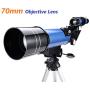 MaxUSee 70mm Refractor Telescope with Tripod & Finder Scope, Portable Telescope for Kids & Astronomy Beginners, Travel Scope with 4 Magnification eyepieces & Phone Adapter